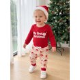 thumbnail image 6 of RUINIXCW Baby Boy Christmas Outfit Long Sleeve Romper Pattern Pants Hat 3Pcs Set, 6 of 8
