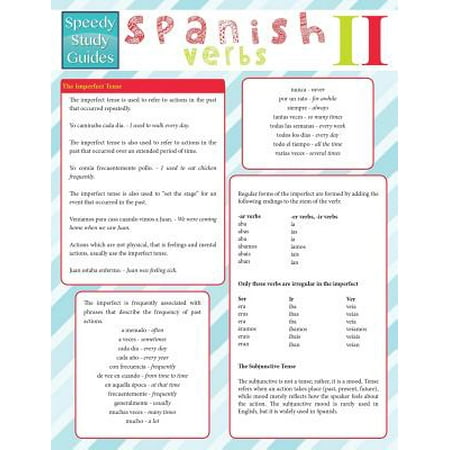 Spanish Verbs II (Speedy Study Guide) (Best Way To Study Spanish Verbs)