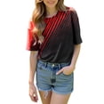 thumbnail image 7 of Endives Women's Short Sleeve T-shirts Crew Neck Drop Shoulder 2D Printed Basic Top Oversized Tee Fashion, 7 of 7
