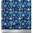 thumbnail image 1 of Soimoi Blue Georgette Viscose Fabric Blue Mandala Print Sewing Fabric Yard 42 Inch Wide, 1 of 3