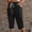 Black, variant on Drovellove Women's Plus Size Casual Summer Shorts with Drawstring and Pockets - Solid Color Elastic Waist Shorts for Daily Wear or Weekend Outings