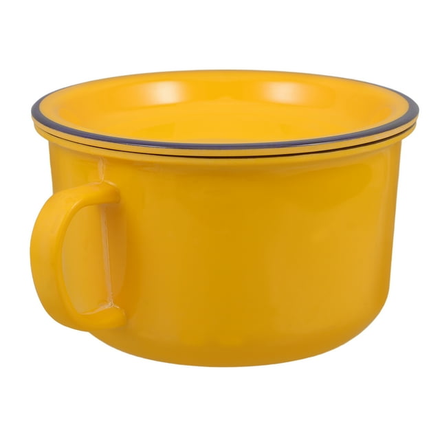 ColoMX Cuencos con asas Cuencos de sopa Cuencos de fideos instantáneos Cuencos de ramen de melamina retro con tapas