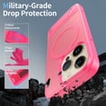 thumbnail image 5 of Dteck Magnetic Case for iPhone 14 Pro / iPhone 13 Pro,Shockproof TPU+PC Anti-Slip Compatible with Mag Safe Case Adjustable Kickstand Frosted Translucent Matte Phone Cover,Rose, 5 of 6