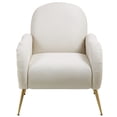 thumbnail image 4 of Accent Chair With Metal Gold Legs,Snowflake fabric Armchair,Single Sofa Chair for Living Room Bedroom, Dining Room Accent Club Guest Chair, Holds 300lbs(Beige), 4 of 5