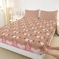 thumbnail image 4 of Erosebridal rodent Animal Capybara Queen Sheet Sets,Pink Brown Bed Set For Kids 4-Piece, 4 of 6
