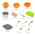 thumbnail image 3 of Olla Juego de cocina para niños de 38 piezas, juguetes de cocina para niños, juego de cocina con estuche de almacenamiento, juego de ollas y sartenes, delantal y sombrero de chef para cortar verduras Abanopi Olla, 3 of 5