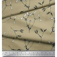 thumbnail image 3 of Soimoi Brown Cotton Poplin Fabric Berries Leaves Print Sewing Fabric Yard 42 Inch Wide, 3 of 3