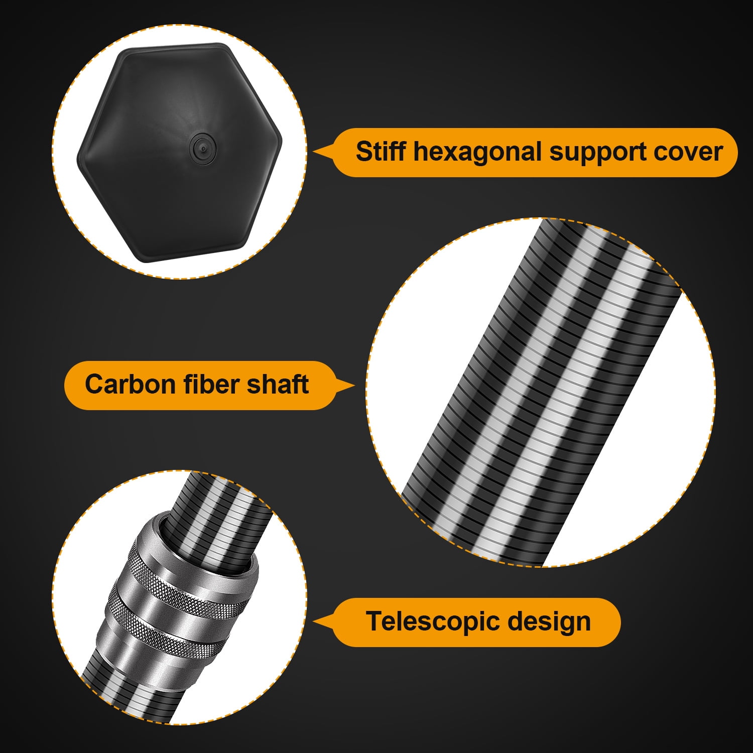 Golf Travel Bag Support Pole - Anti-Extrusion Cover and Lightweight Carbon Fiber Travel Golf Bag Support Rod, Stiff Arm for Golf Travel Bag