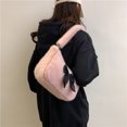 thumbnail image 2 of Bolso Mano Hombro para Mujer Cgtredaw Con Lazo Felpa Esponjoso rosa, 2 of 9