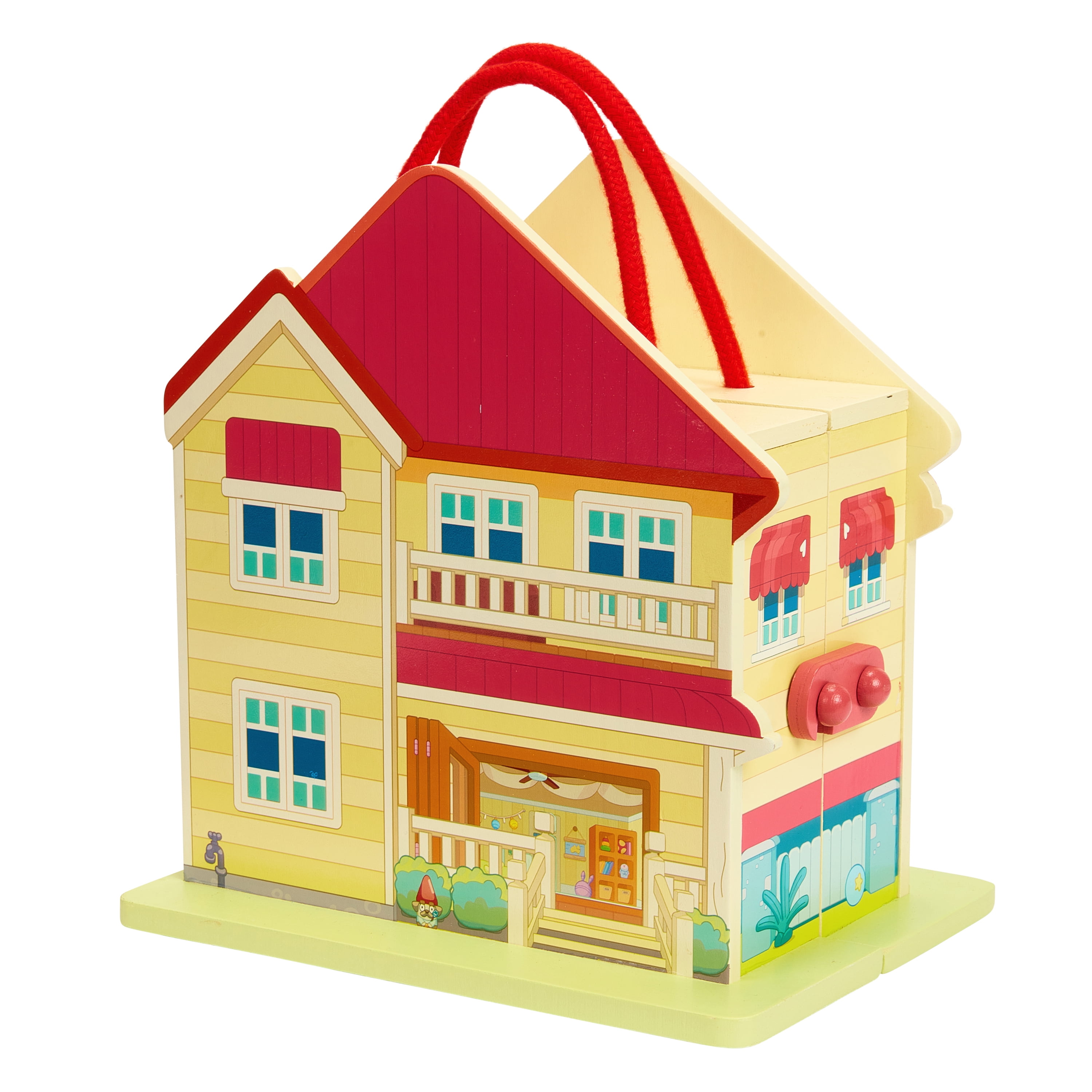 Bluey Wooden Carry Along House, Indoor & Outdoor Play, 22 Pieces, Ages 3+