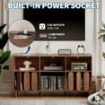 thumbnail image 4 of Ataucjin 55.11'' Large Record Player Stand,Modern Wood Vinyl Record Storage Holder Shelf with Charging Station and 2 USB Ports,Mid Century Turntable Stand Player Table Storage Cabinet Record Stand, 4 of 6