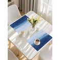 thumbnail image 5 of Navy Blue Ombre Placemats Set of 12, Modern Abstract Art Ocean Oil Painting Placemats for Dining Table, Place Mats for Kitchen Tabletop, Waterproof Wipeable Dining Table Mats Set, 5 of 9