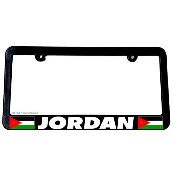 Jordan World Country Flag Car Truck Auto License Plate Frame
