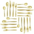thumbnail image 3 of Megachef La Vague 20 Piece Flatware Utensil Set, Stainless Steel Silverware Metal Service for 4 in Matte Gold, 3 of 5