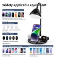thumbnail image 5 of 5 in 1 Wireless Charging Station, Wireless Charger Stand with Desk Lamp and Night Light, Compatible with iPhone 14/13/12/11 Series, Apple Watch 7/6/5/4/3/2/SE, and AirPods, Samsung Devices-Black, 5 of 6