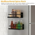thumbnail image 2 of 2 Pack Magnetic Kitchen Spice Racks TeqHome Metal Seasoning Organizers Shelf Fridge Side Wall Mount Storage Rack for Black, 2 of 10