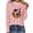 Red, variant on Womens Long Sleeve Carnival Tshirts Shirts Trendy Plus Size Striped Clown Printed Tops Trendy Crew Neck Loose Fit Tees Black M