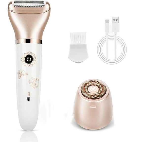 NOGIS Electric Razor for Women - Painless 2-in-1 Women Shaver Hair Remover for Face, Legs and Underarm, Portable Waterproof Bikini Trimmer Wet and Dry Cordless Lady Hair Removal -USB Recharge