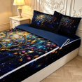 thumbnail image 3 of Homewish Watercolor Nature Tree Zipper Twin Comforter Sets with Fitted Sheet and 2 Pillowcases,Navy Stars Galaxy Zipper Bedding Set,Navy Blue Reversible,4pcs, 3 of 8