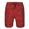 thumbnail image 4 of Naloa Red Glitter Men's Beach Shorts, Surfing shorts, Swim trunks, Quick Dry Swim Trunks for Surfing Beach Fun - 3X-Large, 4 of 9