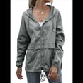 thumbnail image 1 of Impermeables para Mujer, Impermeables, Resistentes Al Viento, Ajustables, con Capucha y Bolsillos. Gris M, 1 of 9