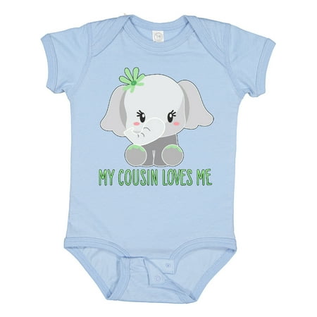 

Inktastic My Cousin Loves Me- Cute Elephant Gift Baby Boy or Baby Girl Bodysuit