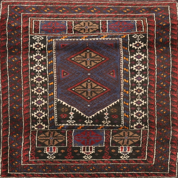 Ahgly Company Indoor Square Traditional Brown Persian Area Rugs, 8' Square
