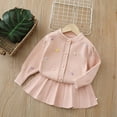 thumbnail image 2 of Fall Outfits Girls Girls Sweater Set Knit Cardigan With Skirt 2 Piece Outfit Toddler Girls Clothes Pink 9 Years-10 Years, 2 of 7