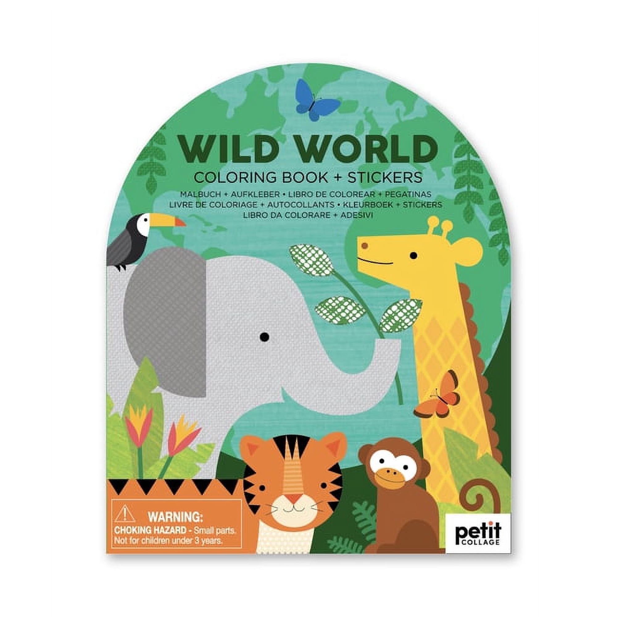 Coloring Book with Stickers Wild World (Hardcover)