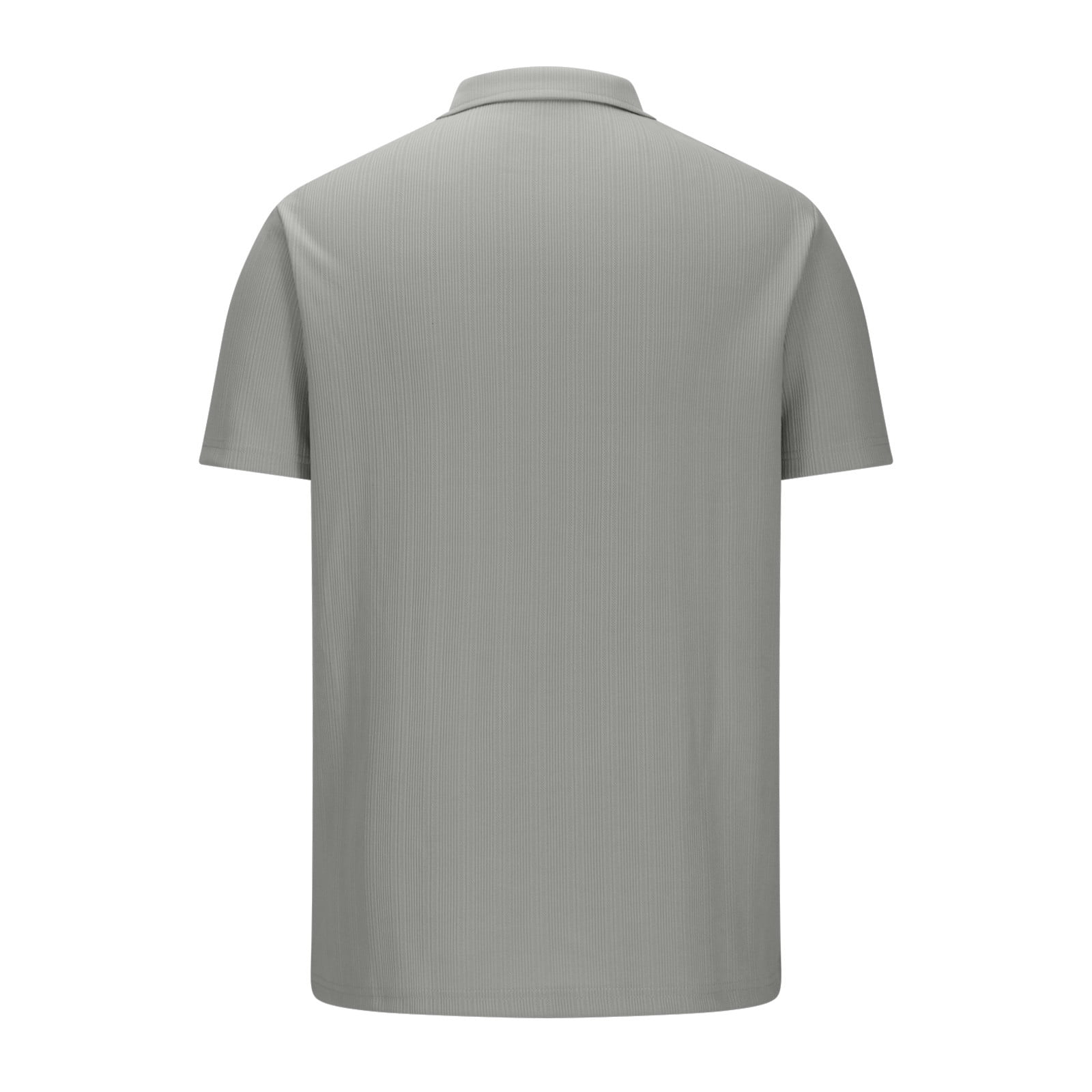 ohmzyzo Men's Zipper Polo Shirts Solid Color Classic Fit Tees