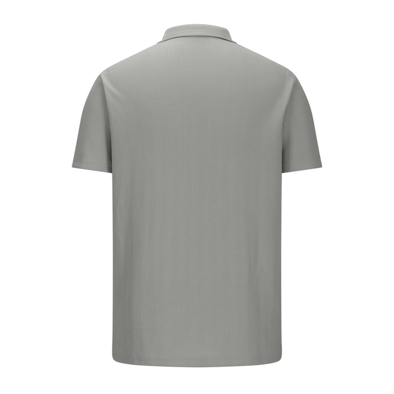 ohmzyzo Men's Zipper Polo Shirts Solid Color Classic Fit Tees