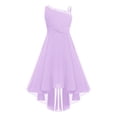 thumbnail image 1 of Miaeowve Robe Haute Basse à Sequins pour Filles Robe Sans Manches en Chiffon Froncée pour Mariage Bal Formel Lavande 8, 1 of 7