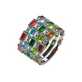 thumbnail image 6 of Nana Women Silver Stackable Birthstone Ring Baguette Cut Platinum Plated Size 6-Jan Simulated Garnet, 6 of 7