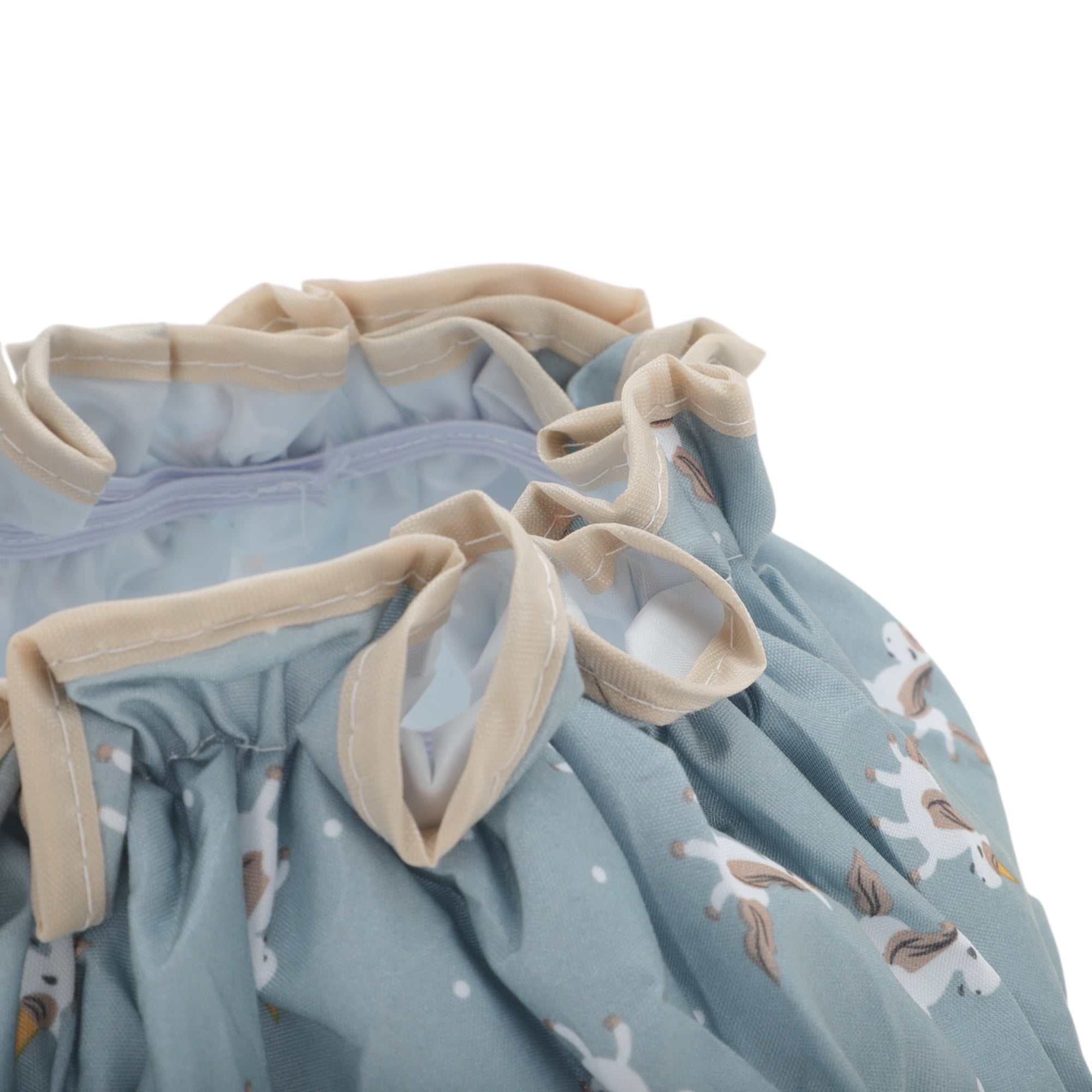 Unique Bargains Reusable Horse Pattern Shower Cap 1 Pc Blue