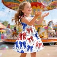 thumbnail image 4 of Splozh Toddler Girl 4th of July Dress 1T 2T 3T 4T 5T 6T Cute Summer Spaghetti Straps Casual Wear Girls Red White and Blue Dress,Watermelon Red,4-5 Years, 4 of 5