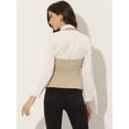 thumbnail image 4 of Chaleco de mujer con cuello halter, chaqueta sin mangas vintage con botones, chaleco de traje elegante Albaricoque XL, 4 of 6