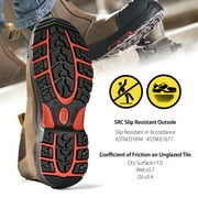 SAFETOE Heavy Duty Mens Work Boots Composite Toe Cap Chelsea Safety Boots Slip On Waterproof Leather Lightweight Working Shoes ASTM F2413