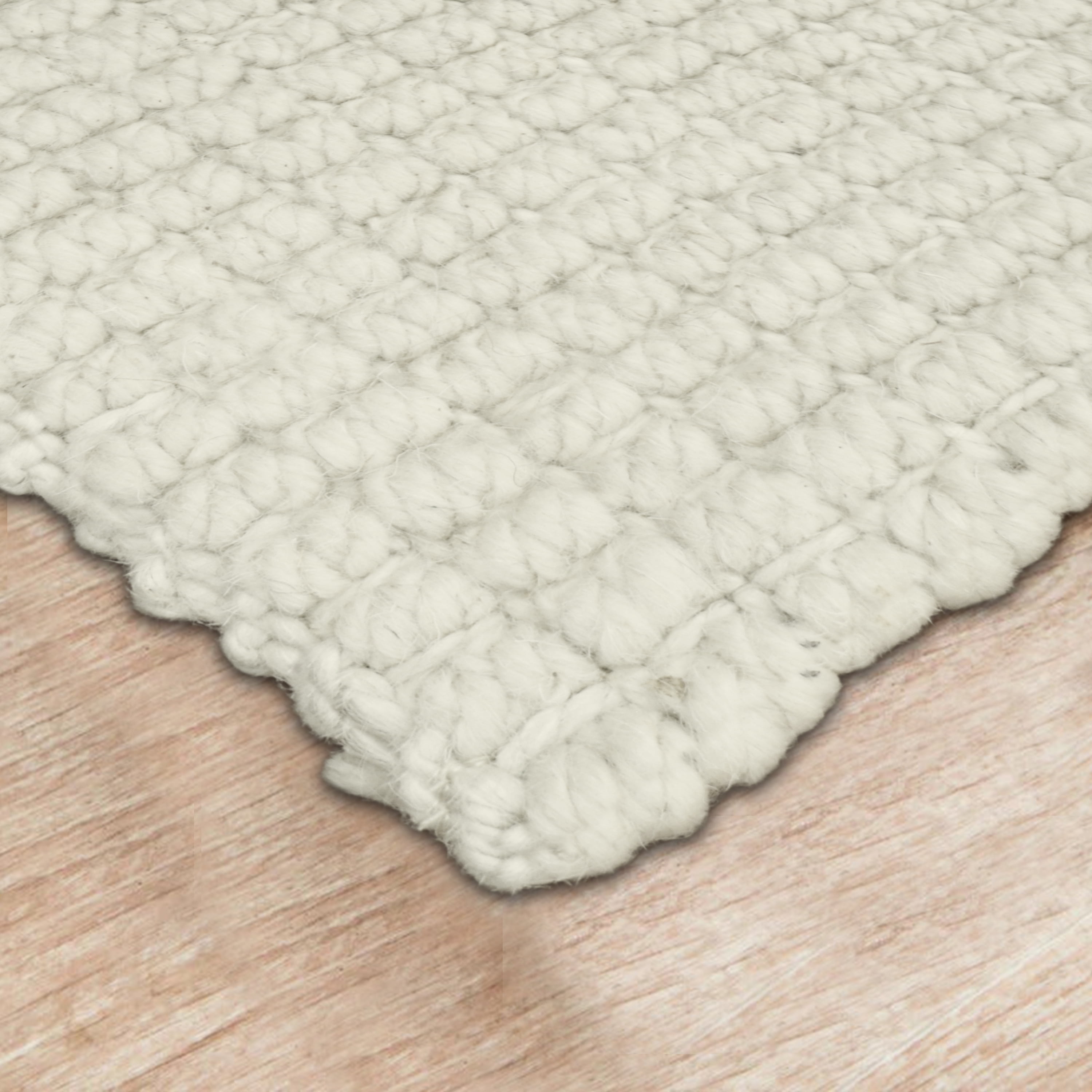 Delara Premium Handwoven Wool and Jute Area Rug, 8'.8" x 12', Natural Boucle, 0.25" Thick, Soft & Durable for Living Room, Bedroom, Entryway