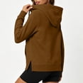 thumbnail image 5 of Hilenly Hoodies for Women Split Hem Drawstring Comfort Travel Hoodie Tunic Sweatshirts with Pocket, 5 of 9