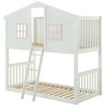 thumbnail image 3 of Bed Frame Rohan White & Pink Finish Cottage Twin/Twin Bunk Bed, 3 of 4