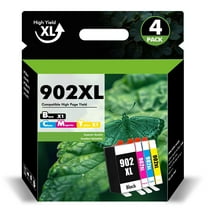 902XL 902 Ink Cartridges Compatible for HP 902XL 902 Combo Pack for OfficeJet Pro 6968 6978 6958 6970 6960 6962 6950 6968 6972 902 XL Printer (4 Pack, Black, Cyan, Magenta, Yellow)