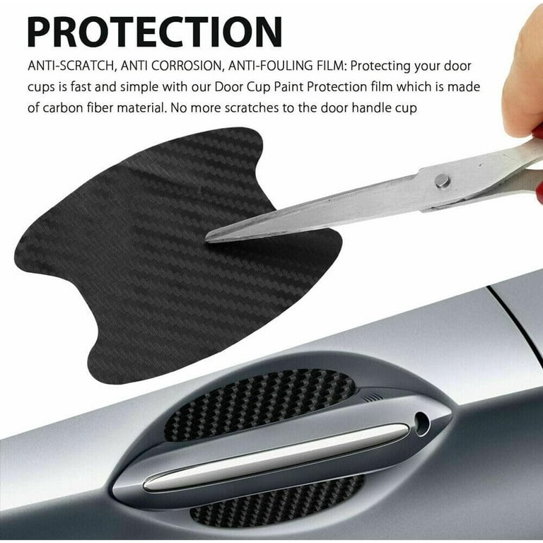 12PCS Car Door Handle Protector Sticker, Universal Carbon Fiber