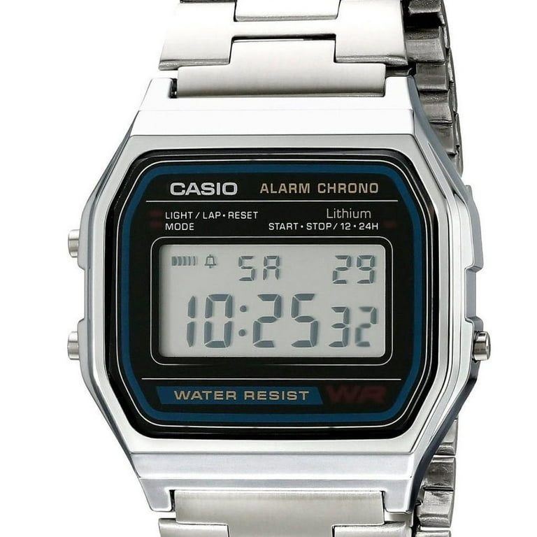 Casio A158W-1 Men's Classic Stainless Steel Water Resistant Digital Watch - Walmart.com