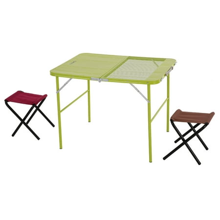TOMSHOO Two Heights Mutifunctional Combo Center Half Folding Table Desk with Double (Best Business Double Major Combo)