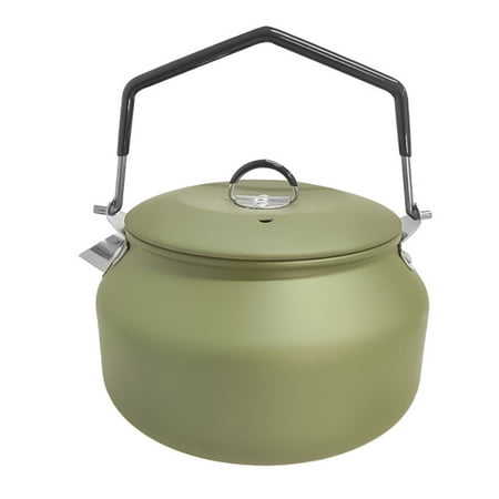 

Walmeck Outdoor Stainless Steel Kettle Locking Handle Camping Hung Pot Portable Coffee Pot Tea Pot Picnic Cooker 1.1L Teapot Boiling Accessory