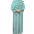 thumbnail image 2 of Women Muslim Dress Ramadan Clothes For Women Muslim Robe Malay Indonesia With Hijab Dress 0 Blue S, 2 of 9