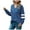 Blue#J, variant on HAPIMO Sales Long Shirts for Women,Women's Casual V-Neck Solid Color Striped Patchwork Loose Pullover Plus Sized Blouse Tops Teen Grils Fashion Clothes Gray XL