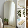 thumbnail image 4 of Full Length Mirror, 57"x19" Floor Mirror, Floor Standing Mirror Freestanding Full Body Mirror with Stand for Bedroom, Hanging Mounted Mirror for Living Room Cloakroom, Gold, 4 of 12
