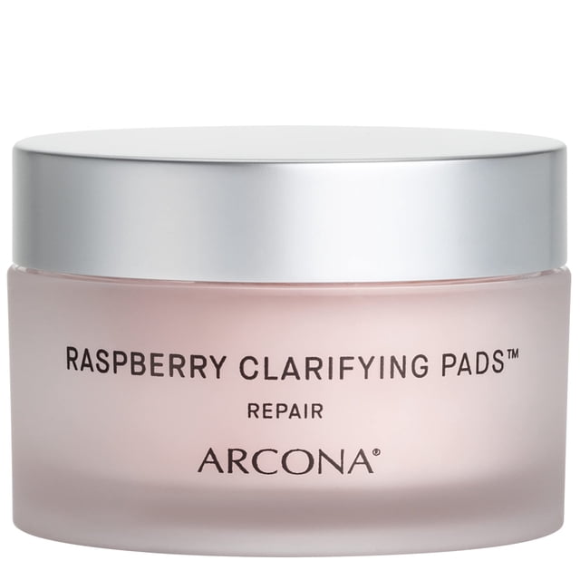 ARCONA Almohadillas clarificantes de frambuesa – Extracto de frambuesa, ácido salicílico de hamamelis + extractos de árbol de té limpian aclaran + protegen la piel – 45 almohadillas fabricadas en los