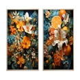thumbnail image 2 of Designart "Tropical Tangle Orange Blue painting II" Abstract Collages Framed Wall Art Set Of 2 - Multi-Color Abstract Framed Canvas Set For Living Room Decor, 2 of 6